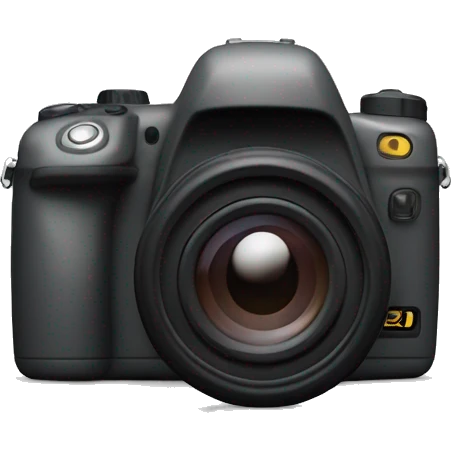  a 3D mimetic digital camera is facing the lens at a 0-degree angle emoji