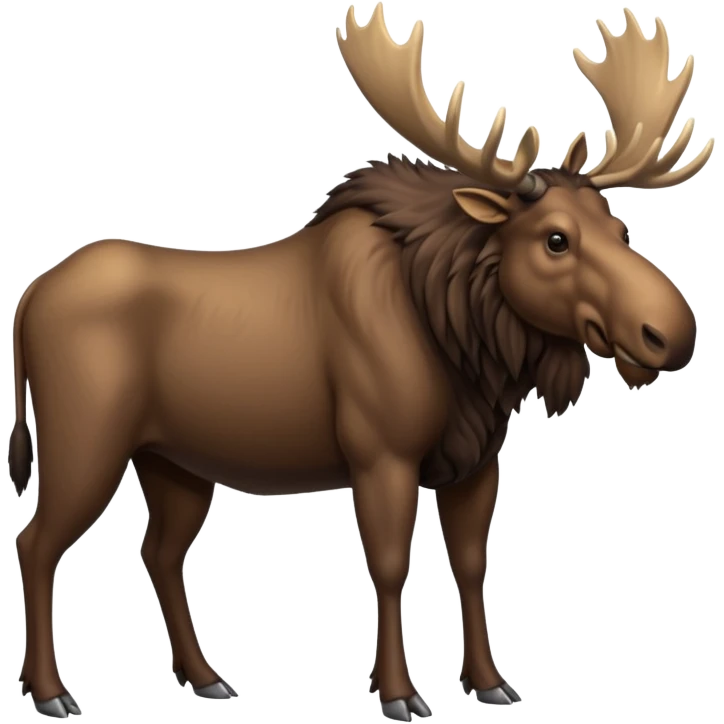 Wildebeest-moose-ox-bull-hybrid-fusion-animal-creature, full body emoji