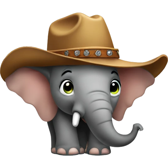 Elephant with cowboy hat emoji