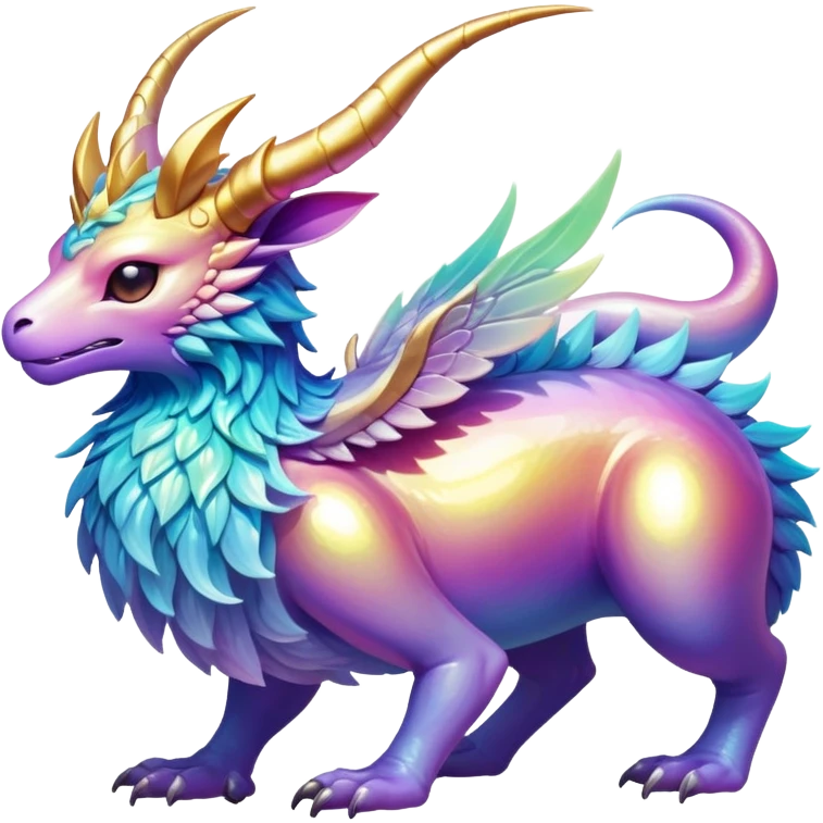 Epic divine legendary complex detailed iridescent gradients aesthetic-Fakémon-creature-scenery emoji