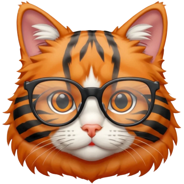 Tabby cat with glasses  emoji