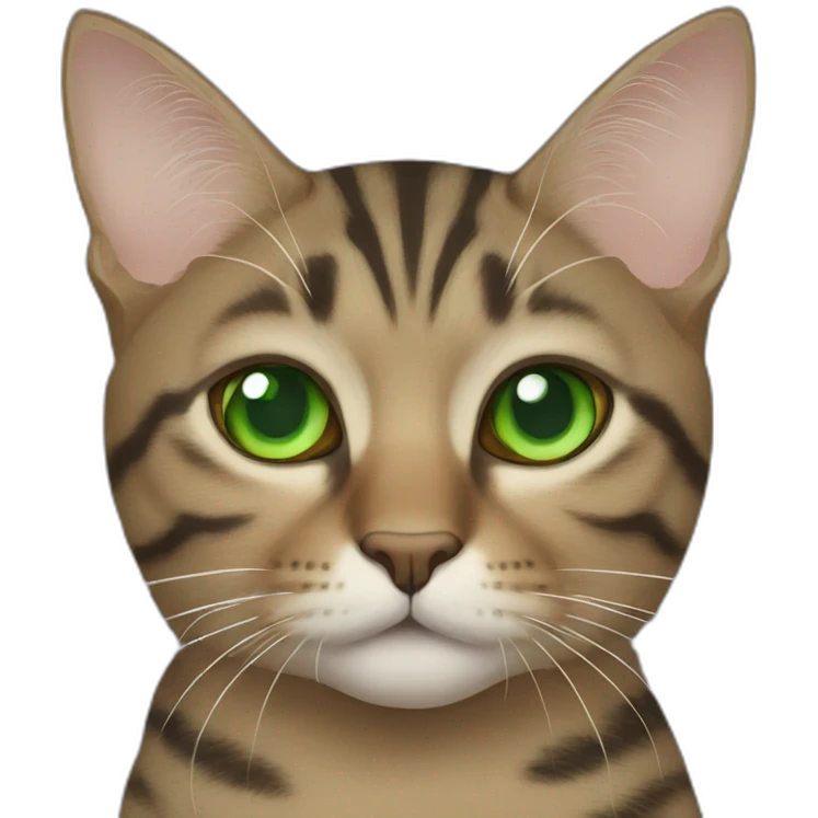Tabby Cat with Green eyes emoji