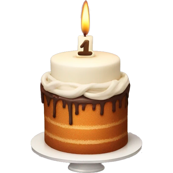 cake with candle number one emoji