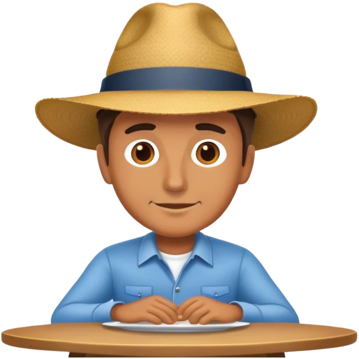 guy at a table realistic emoji