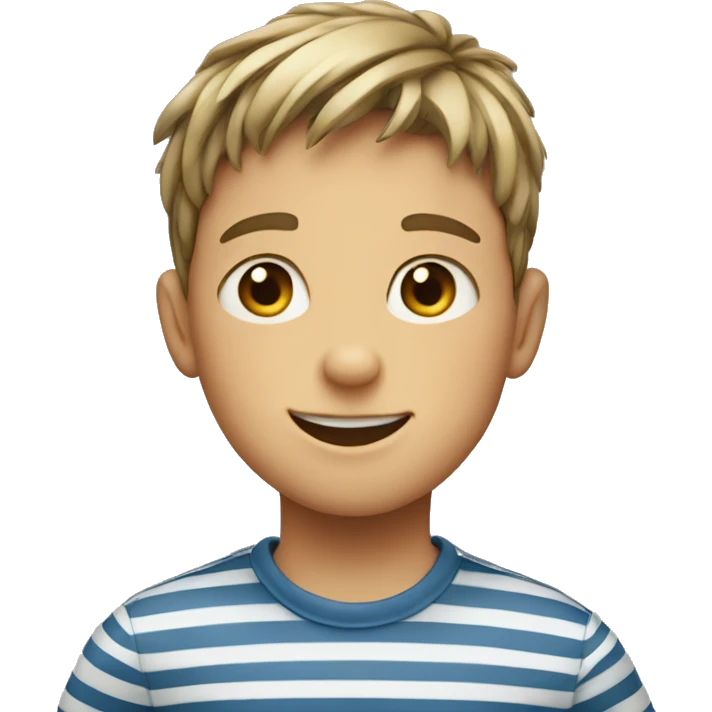 smiling boy in striped shirt emoji