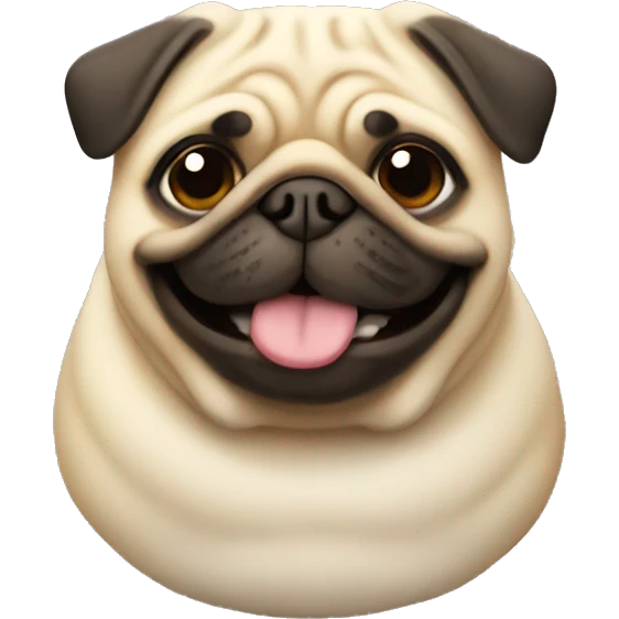 a happy fat pug emoji