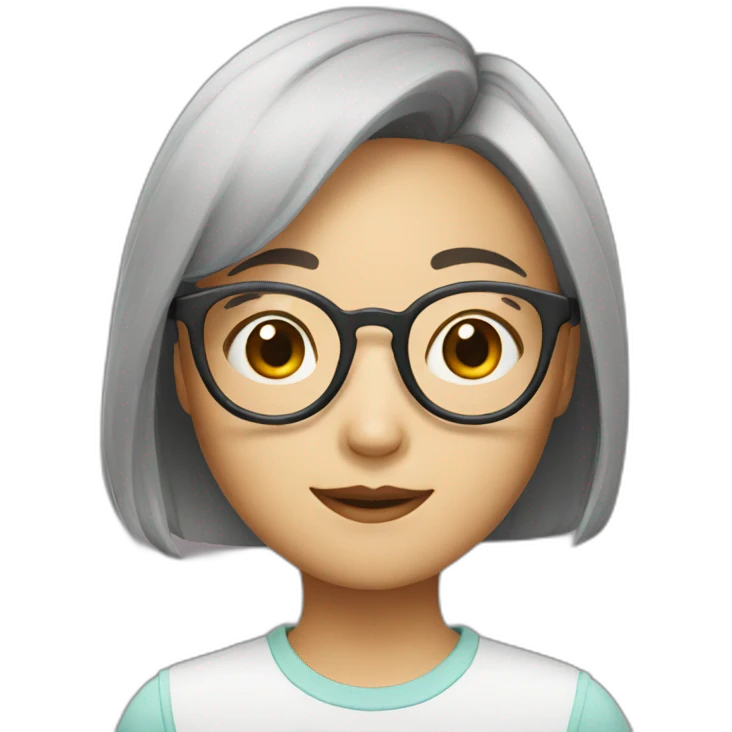 Asian girl with glasses emoji