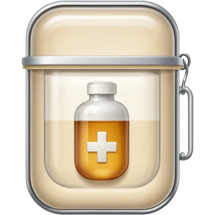 medicine capsule in case in nutral colors emoji