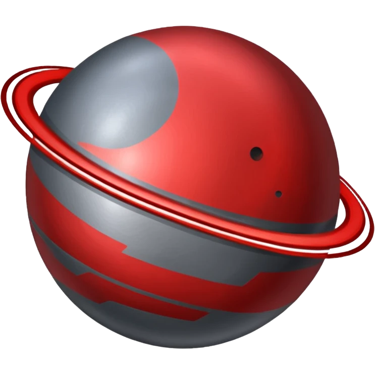Grey Planet with red trading trending line and black background emoji