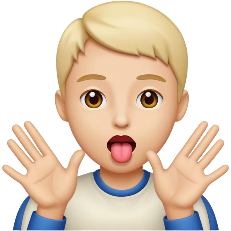 tongue out with hands to the side emoji