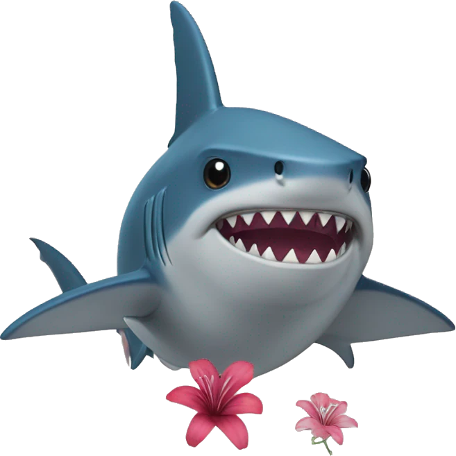Shark flower emoji
