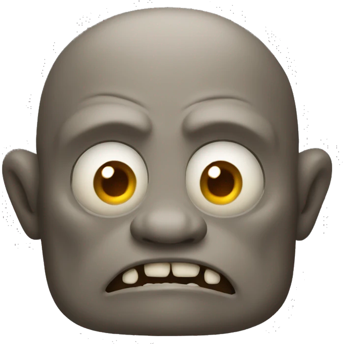 Grey Brown color Ogre, scary emoji