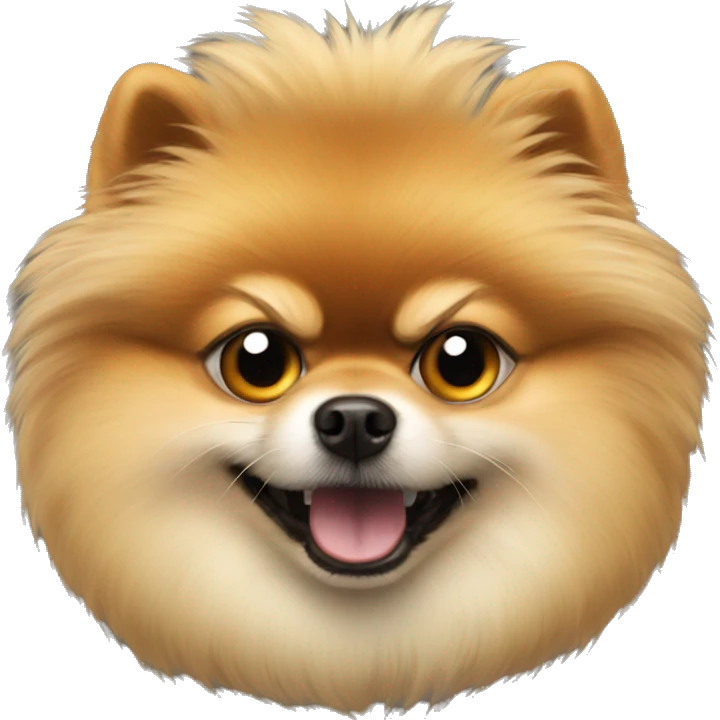 angry pomeranian with one left robotic eye emoji