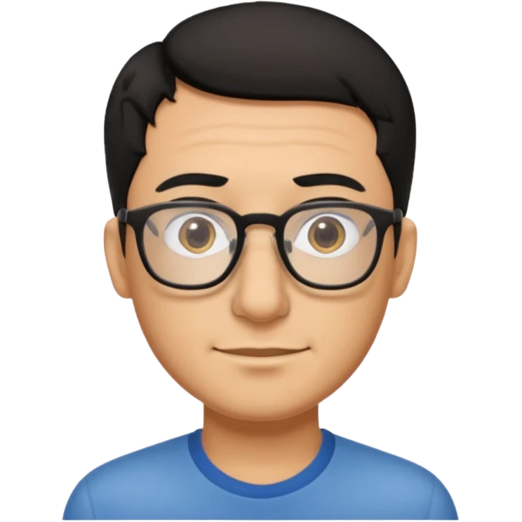Emoli hombre con lentes poco cabello negro y nariz grande emoji