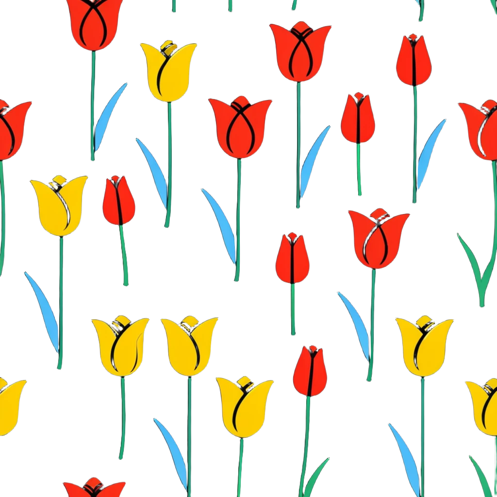 primary color tulips - red, blue, and yellow tulip flowers emoji