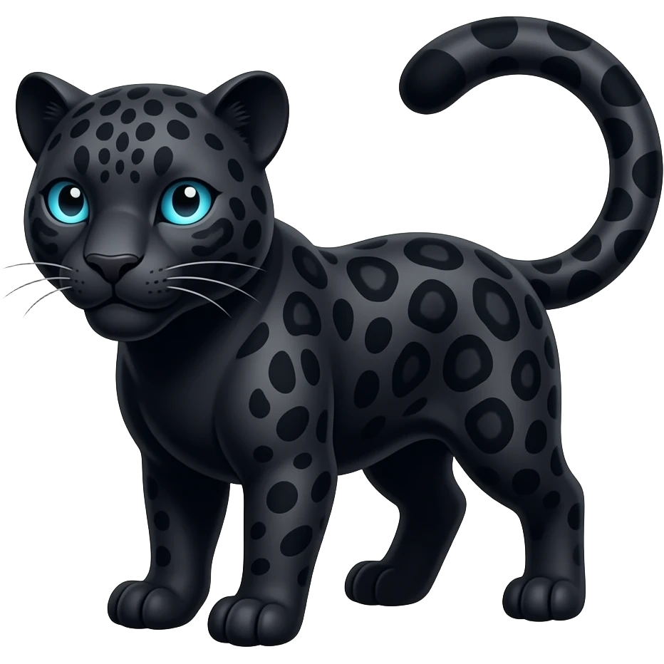 black jaguar with blu glowing eye emoji