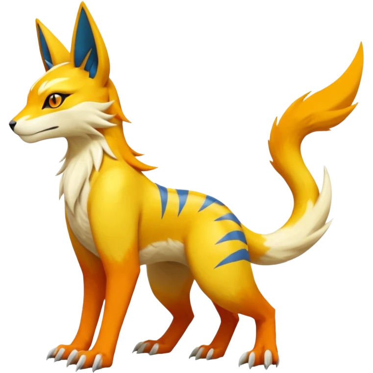 Latias-Vernid-Lombax-Koraidon-Renamon-Zeraora-Bastet-Fakémon-fusion-creature, full body emoji
