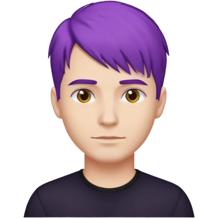 man with purple hair and black shirt emoji