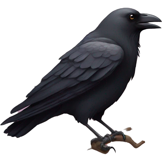 Crow and cherry blossom flowers emoji