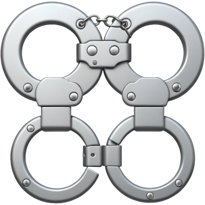 cracking handcuffs with little effects of cracks with 4k minimalistic emoji