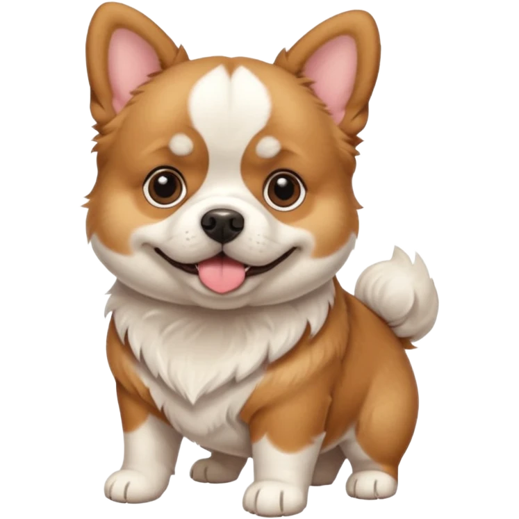 Can you do a mix of a Maltese, pPomeranian, bulldog and corgi emoji