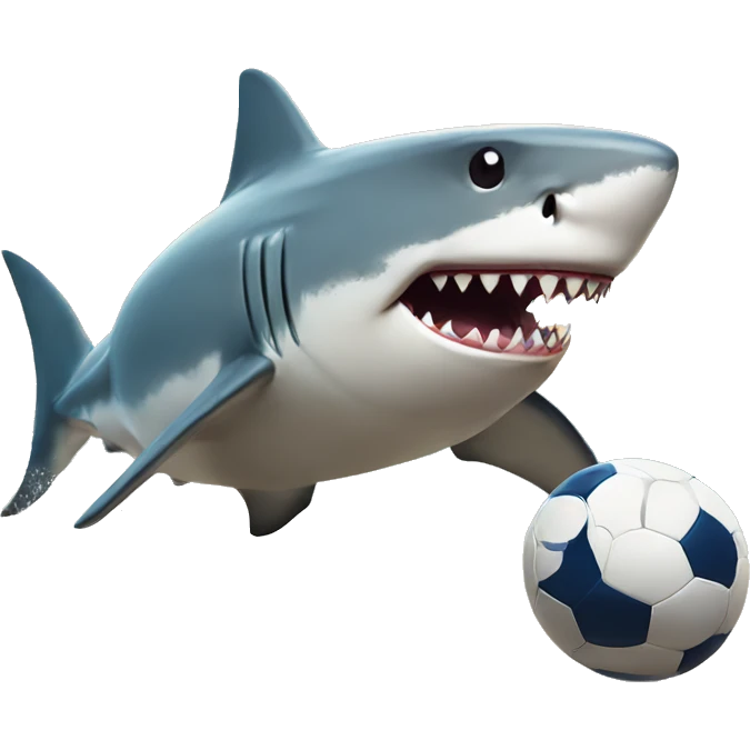 Shark playing football  emoji