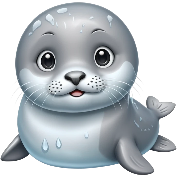 cute seal character, icy vibe, shiny wet look, 3D cartoon, mobile game icon style, clean background, no text, no watermark


 emoji