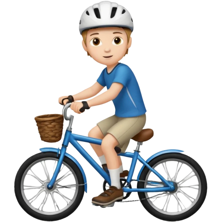 young boy riding a bike emoji