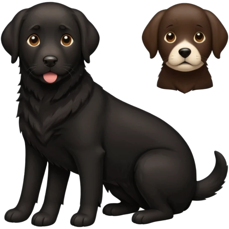 a black lab with a brown and white lab emoji