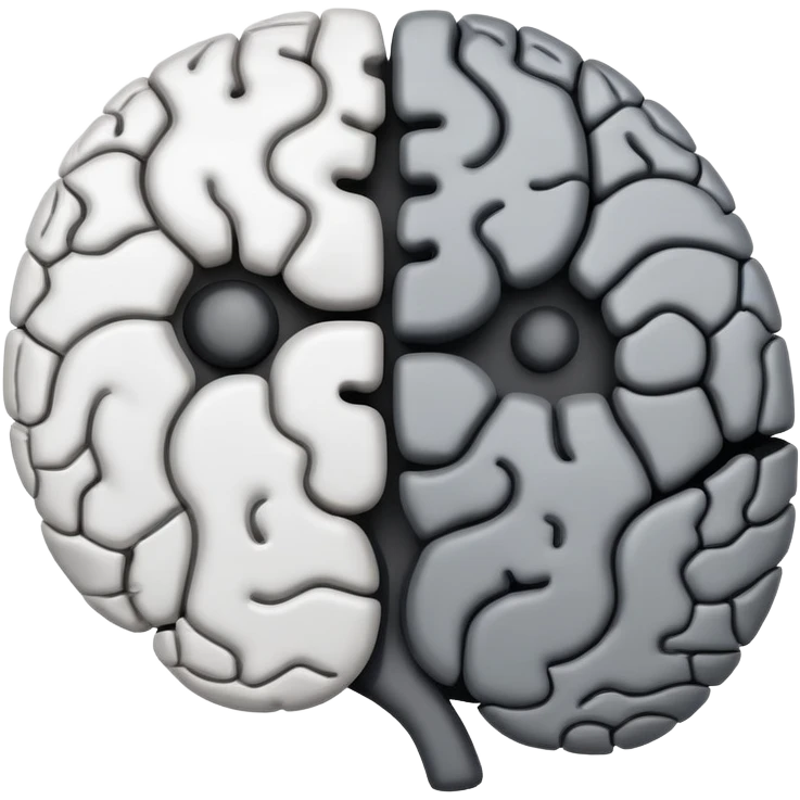yin-yang symbol made of brain halves emoji