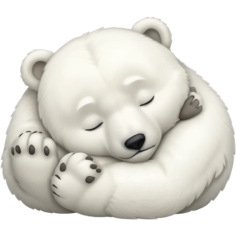 baby polar bear with closed eyes sleeping emoji