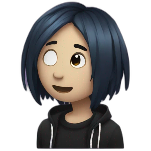 Vibing with emo songs emoji
