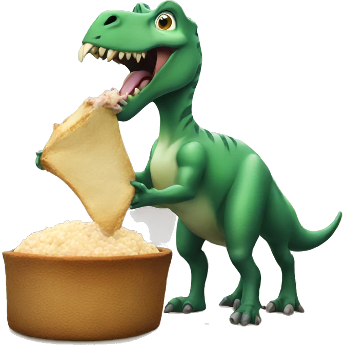 Dinosaur eating goat emoji