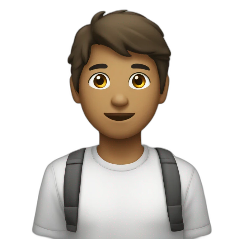 joven piel blanca delgado saludando desde un kaya emoji