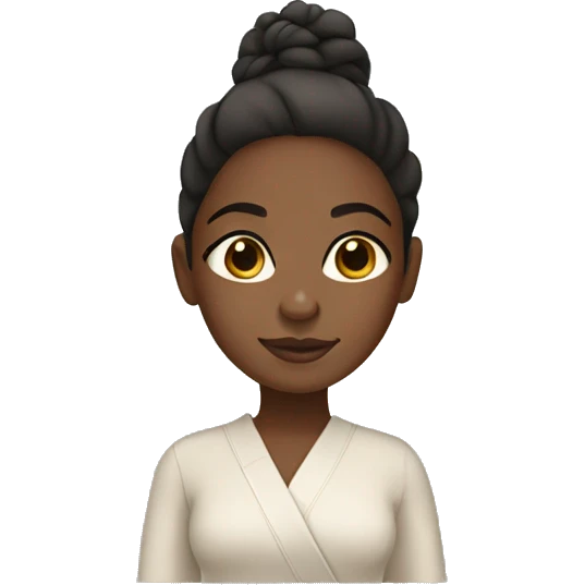 A brownskin black girl in spa clothing  emoji