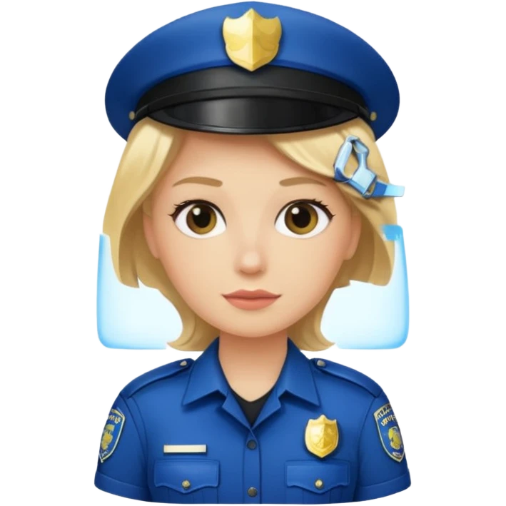 blonde police with hair clip emoji