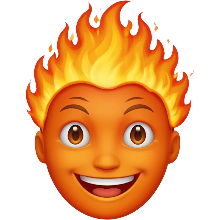 Make it look like a normal emoji just with burning head🙂🔥 emoji