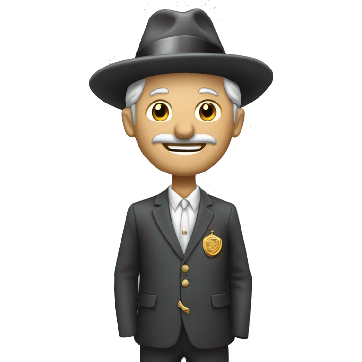 un homme d'affaire avec de l'argent dans sa main et un chapeau emoji