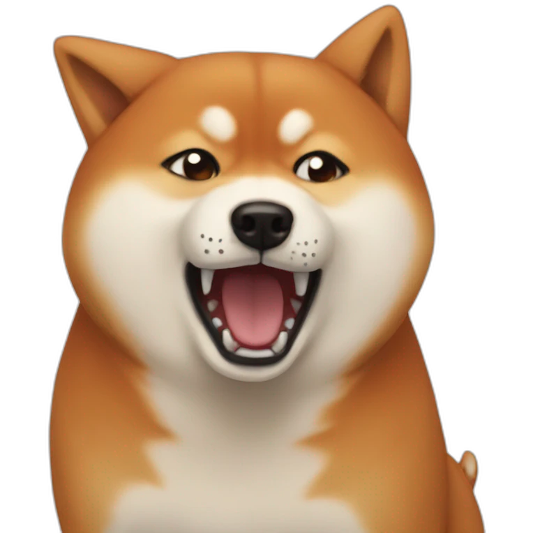 angry shouting meme red shiba emoji