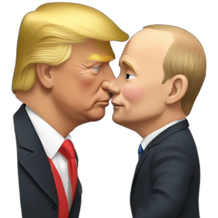 Putin kissing trump emoji