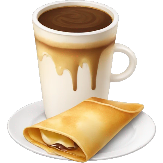 Crepe with coffee  emoji