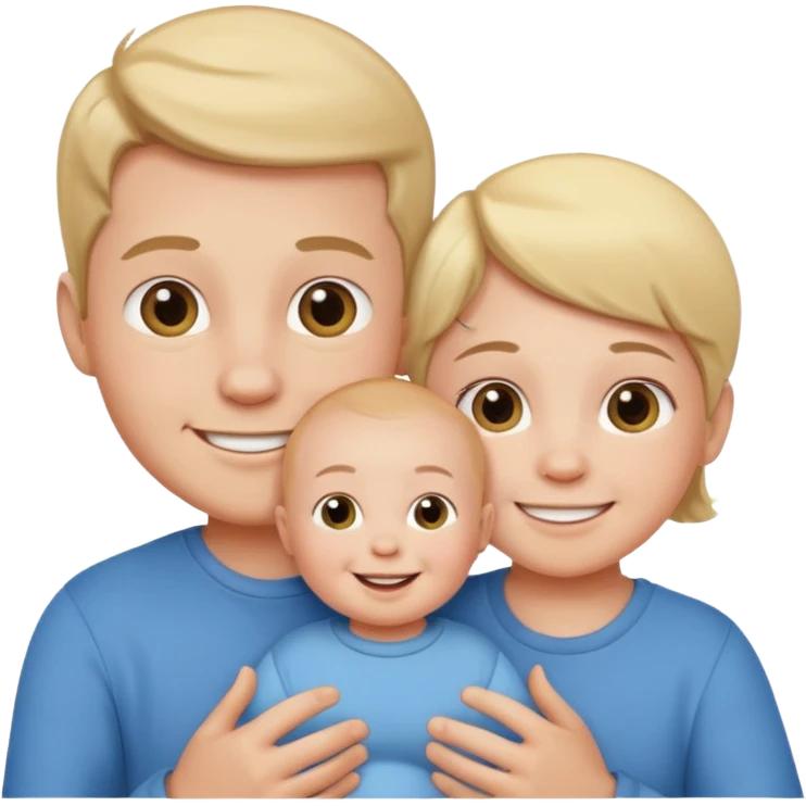Baby boy and parents emoji