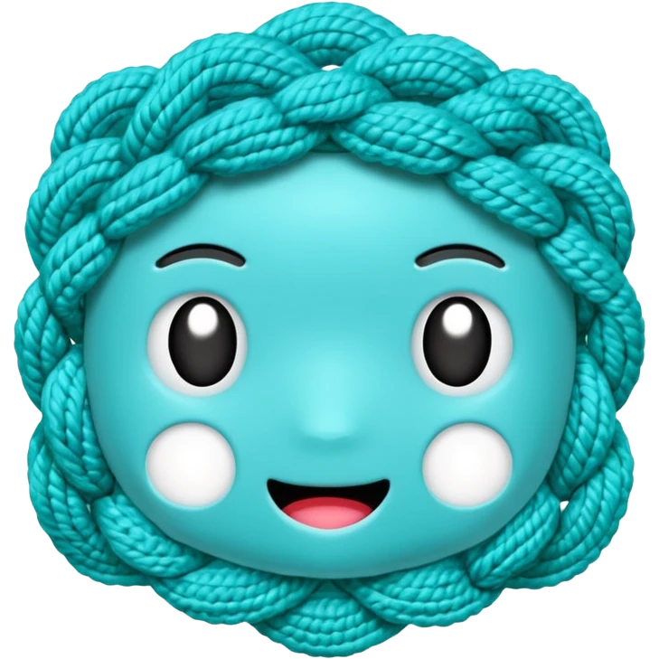 novelo de crochê na cor ciano emoji