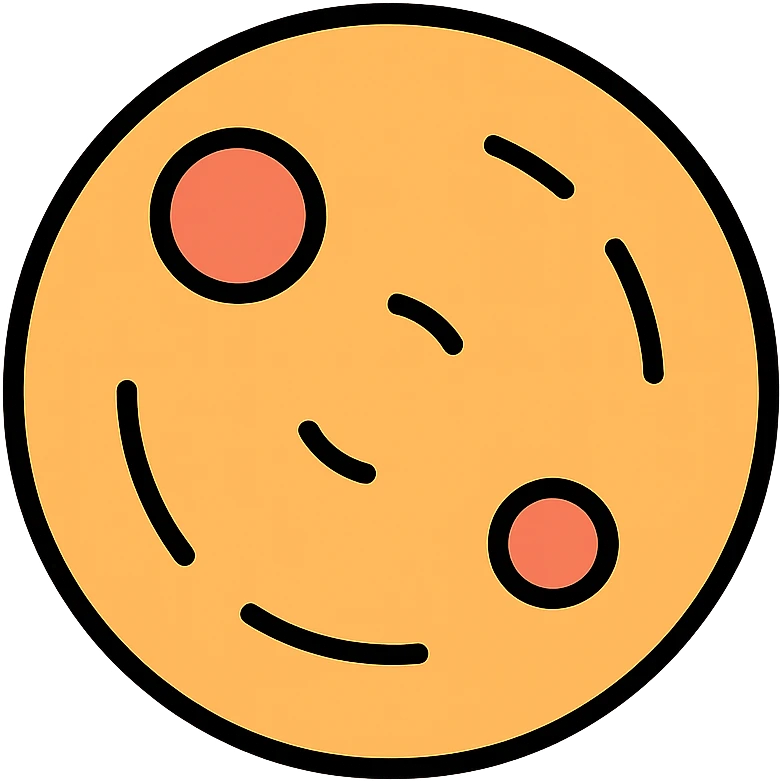 planet Mercury, color outline icon style emoji