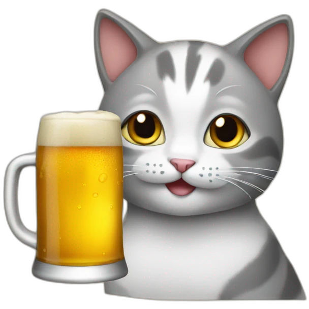 cat with beer emoji