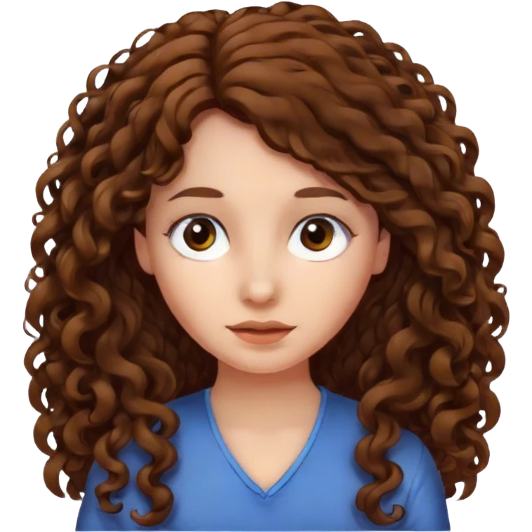 girl with long curly brown hair  emoji