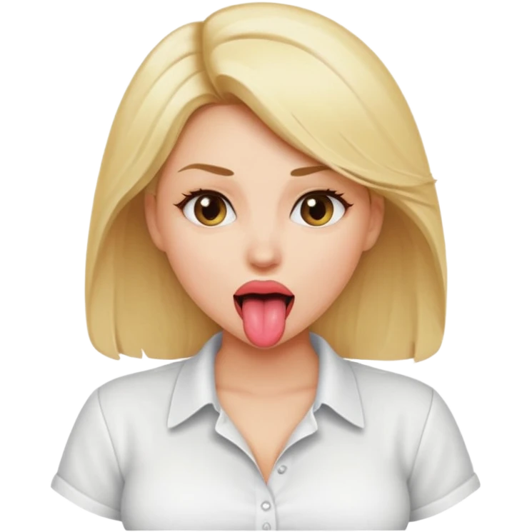Naked blonde woman tongue out big boobs emoji