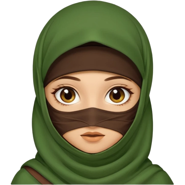 Niqab musli girl chocolate color make the niqab green emoji