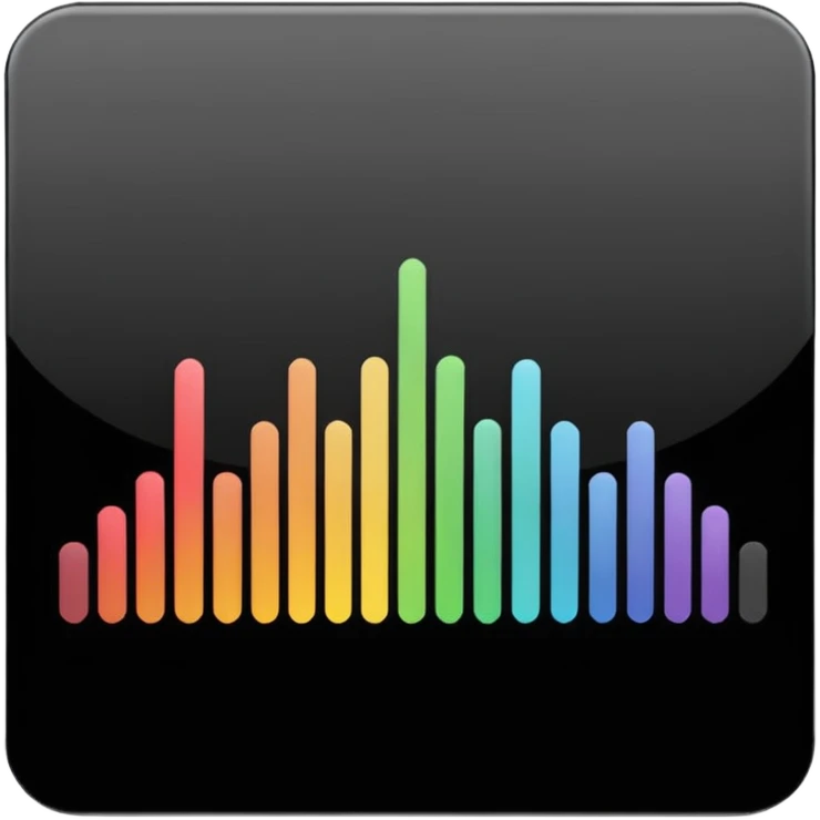 full black audio spectrum, the spectrum is white emoji