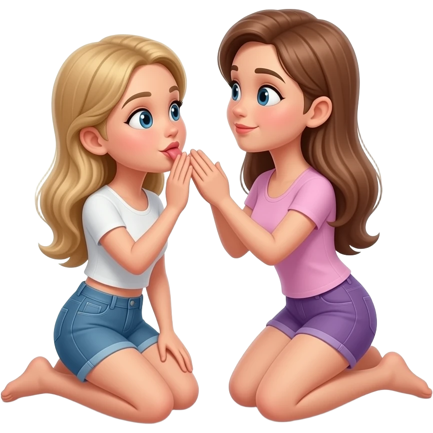 girl on her knees giving blowjob emoji